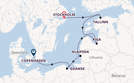 Baltic Sea from Stockholm, Sweden with the Viking Vela
