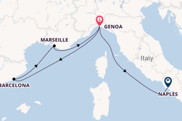 Western Mediterranean From Genoa with the MSC Fantasia