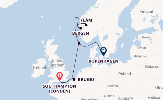 Noorwegen vanaf Southampton (Londen), Engeland met de EXPLORA IV