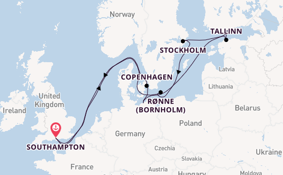 British Isles from Southampton, England with the Queen Victoria