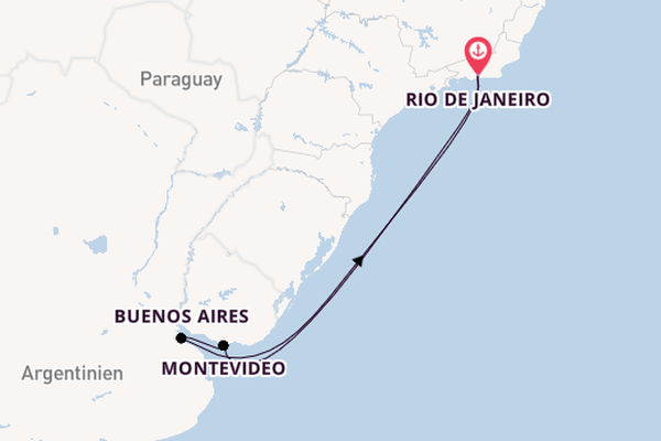 Südamerika ab Rio de Janeiro, Brasilien auf der MSC Splendida