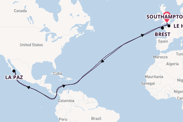 Transatlantic from Southampton, England with the Queen Anne