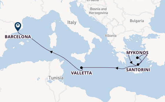 Mediterranean Sea from Athens (Piraeus), Greece with the Celebrity Xcel