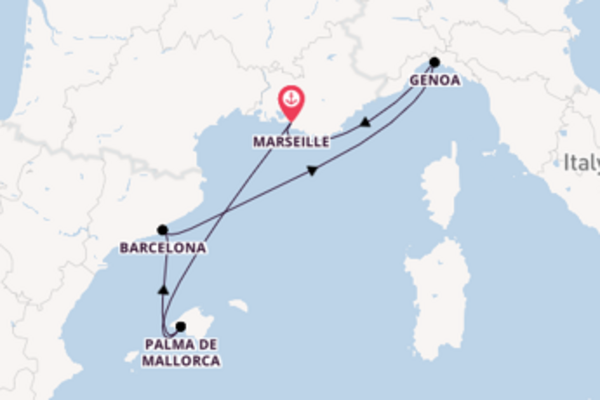 6 day cruise with the MSC Orchestra  to Marseille