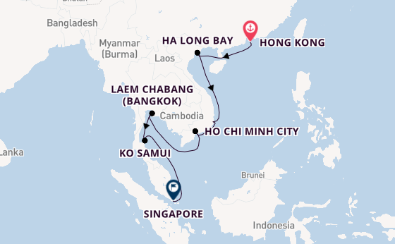 Southeast Asia from Hong Kong, China with the Seven Seas Splendor