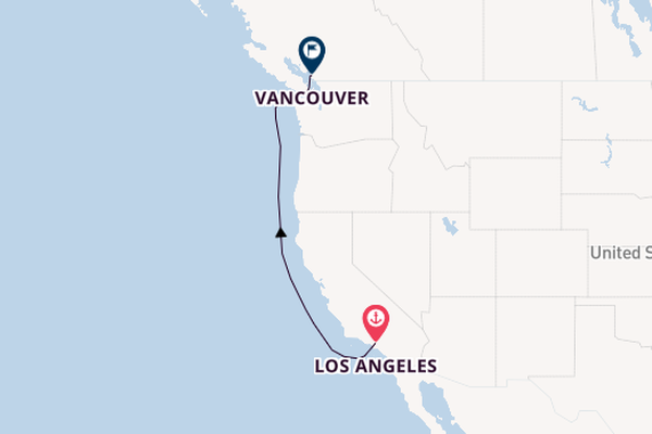 West Coast USA from Los Angeles, California with the Star Princess