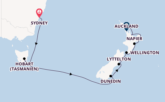 Neuseeland ab Sydney auf der Vista