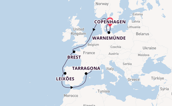 Western Mediterranean from Copenhagen, Denmark with the MSC Magnifica