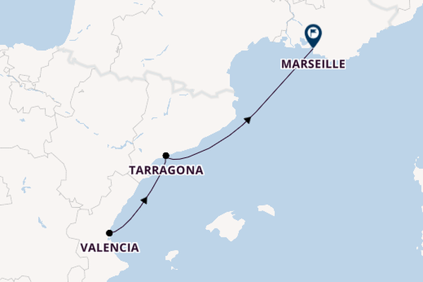 Westelijke Middellandse Zee vanaf Valencia, Spanje met de MSC Sinfonia