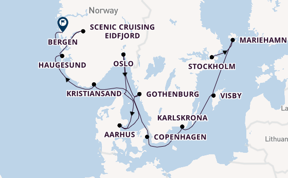 Norway from Stockholm, Sweden with the Viking Vela