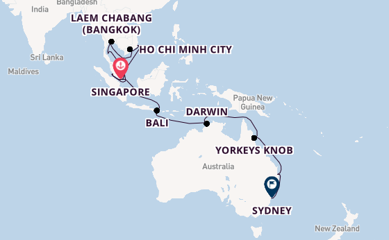 South East Asia from Singapore, Singapore with the Royal Princess