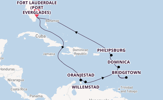 Caribbean from Fort Lauderdale (Port Everglades), Florida with the Caribbean Princess