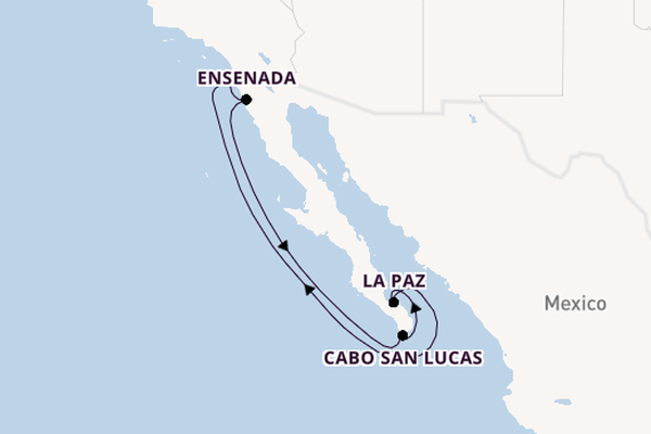 USA West Coast from San Diego, California, USA with the Serenade of the Seas