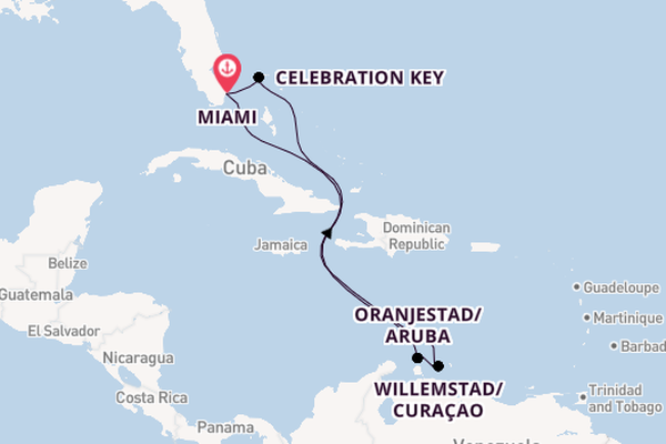 Caribbean from Miami, Florida, USA with the Carnival Horizon