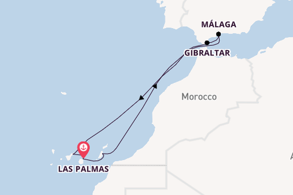 Canarische Eilanden vanaf Las Palmas, Gran Canaria, Spanje met de Mein Schiff 7