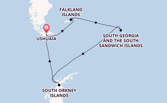 South America from Ushuaia, Argentina with the HANSEATIC inspiration
