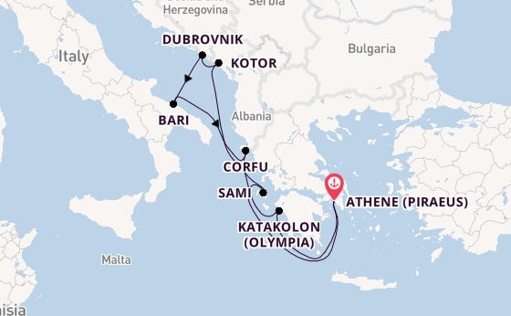 Oostelijke Middellandse Zee vanaf Athene (Piraeus), Griekenland met de Celestyal Journey