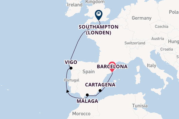 Westelijke Middellandse Zee vanaf Barcelona, Spanje met de Disney Dream