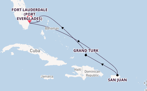 Caribbean from Fort Lauderdale (Port Everglades), Florida with the Sun Princess