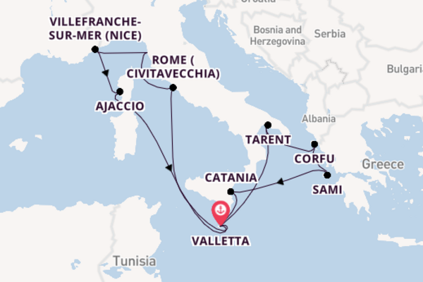 Western Mediterranean From Valletta with the Azura