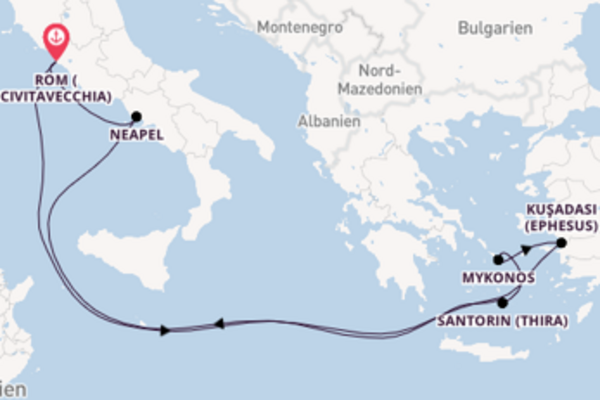 Wundervolle Kreuzfahrt über Mykonos ab Rom (Civitavecchia)