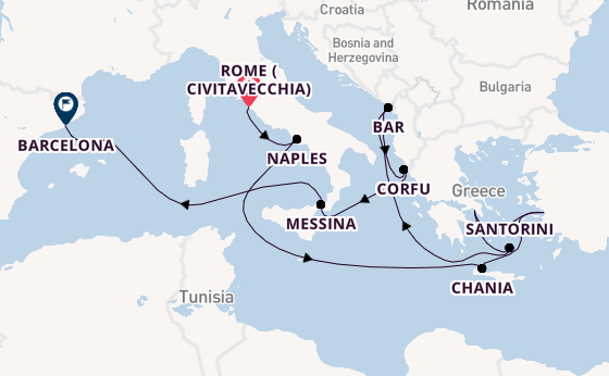 Mediterranean Sea from Australia with the Sun Princess