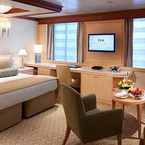 Come aboard the undefined and discover one of 129 cabin categories on a total of 15 decks that can accommodate 3660 passengers. Choose your dream cabin and feel at home on board the undefined!