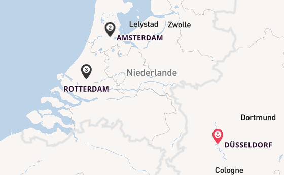 Rhein ab Düsseldorf, Deutschland auf der VIVA ONE