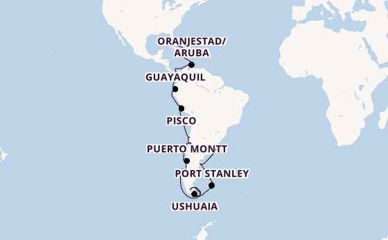South America from Miami, Florida, USA with the Insignia