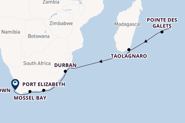 Africa from Port Louis, Mauritius with the Azamara Journey