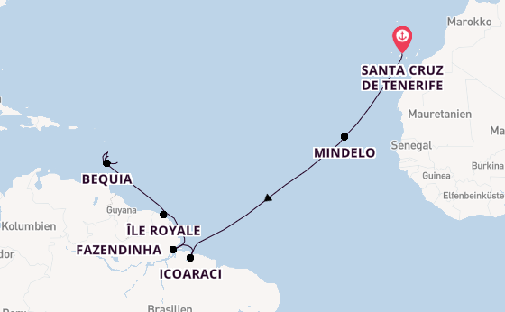Südliche Karibik ab Santa Cruz de Tenerife, Spanien auf der VASCO DA GAMA