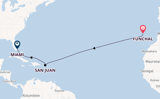 Östliche Karibik ab Funchal, Madeira auf der MSC Grandiosa