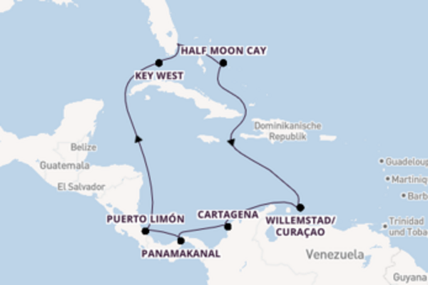 In 13 Tagen nach Fort Lauderdale (Port Everglades) über Cartagena