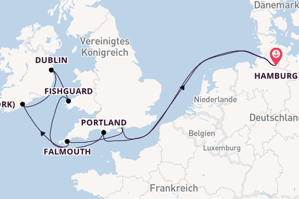 Britische Inseln ab Hamburg auf AIDAbella
