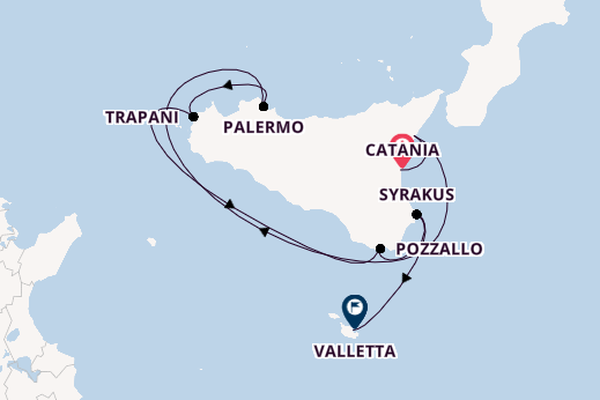 Westliches Mittelmeer ab Catania, Italien auf der SEA CLOUD SPIRIT