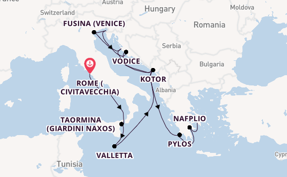 Mediterranean Sea from Rome (Civitavecchia), Italy with the Seabourn Ovation 