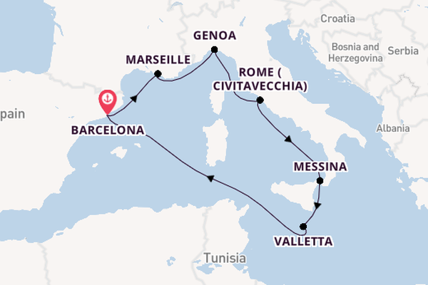 Malta, Sicily & The Italian Riviera From Barcelona