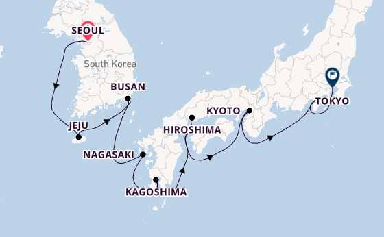 Japan from Seoul, South Korea with the Celebrity Millennium