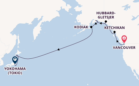 Transpacifisch vanaf Vancouver, Canada met de Norwegian Jade