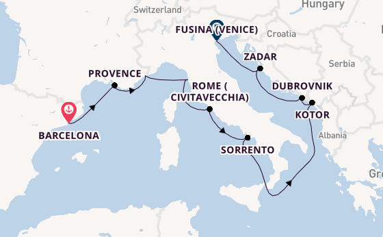 Mediterranean Sea from Barcelona, Spain with the Azamara Journey