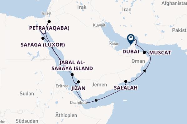 Naher Osten ab Dschidda, Saudi-Arabien auf der EXPLORA I