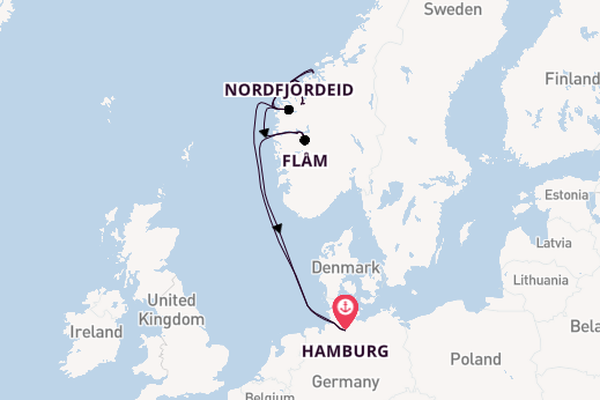 Noorwegen vanaf Hamburg, Duitsland met de Costa Favolosa