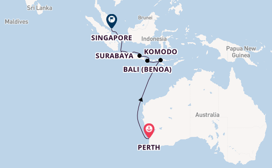 Zuidoost-Azië vanaf Perth, Australië met de Seven Seas Navigator