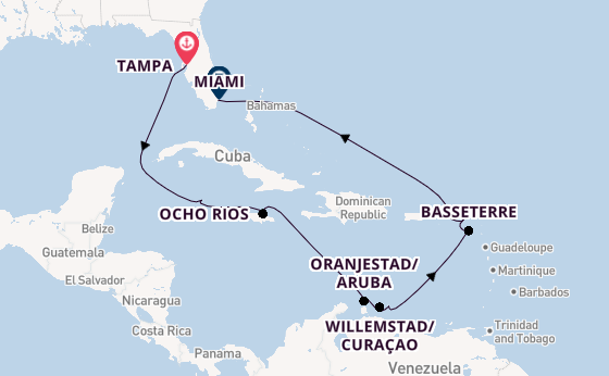 Caribbean from Tampa, Florida, USA with the Seven Seas Mariner