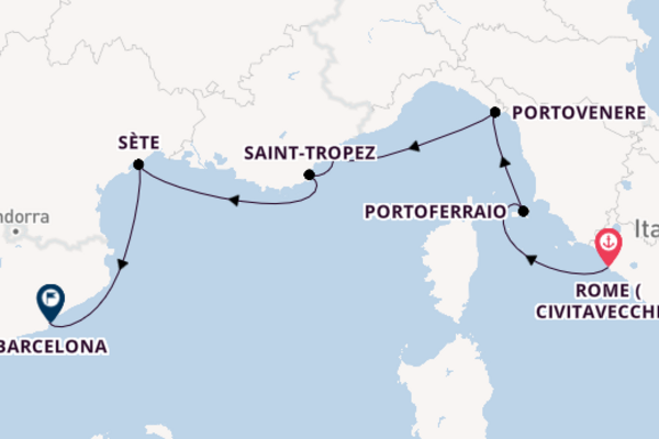 Western Mediterranean from Rome (Civitavecchia), Italy with the Seabourn Venture