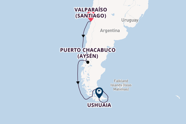 South America from Valparaíso (Santiago), Chile with the Azamara Quest