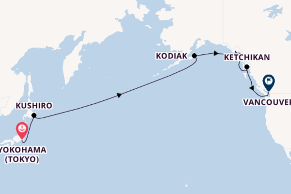 Transpacific from Yokohama (Tokyo), Japan with the Noordam