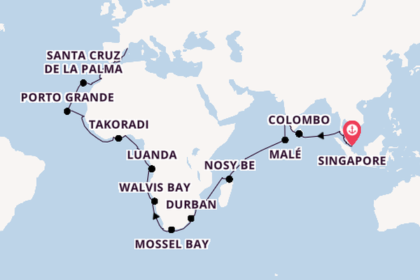 Africa from Singapore, Singapore with the Nautica