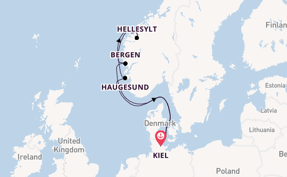 Noorwegen vanaf Kiel met de Mein Schiff Relax