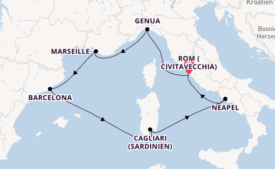 Westliches Mittelmeer ab Deutschland auf der Costa Toscana